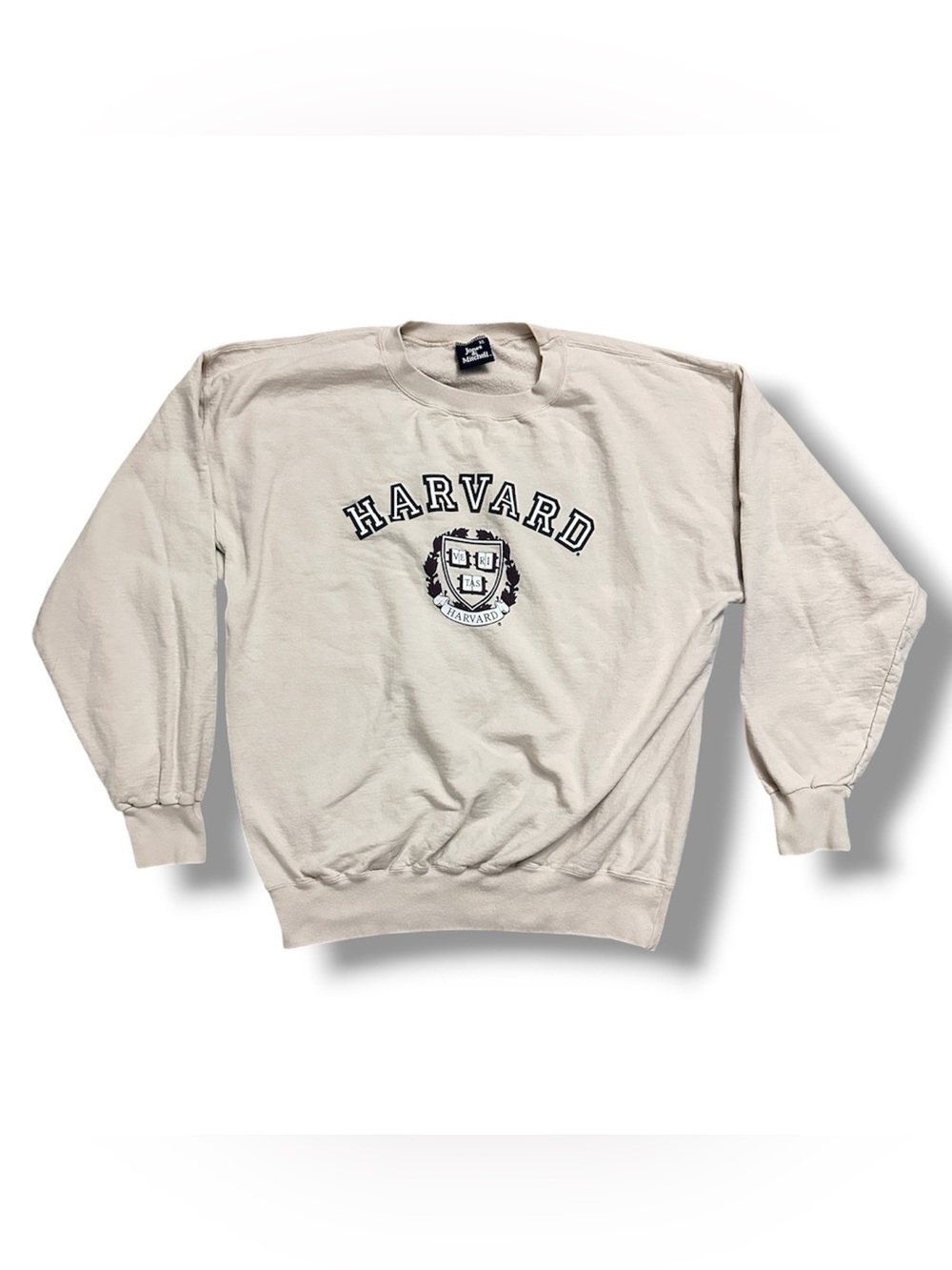 Vintage Harvard Cream Graphic Crewneck Sweatshirt Unisex Size XL Collegiate Dorm